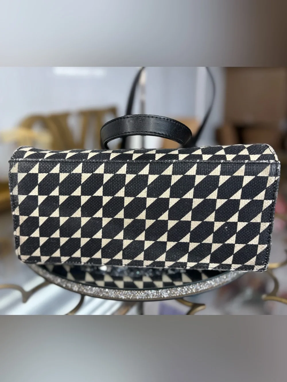 Spartina 449 Black and Cream Geometric Tote